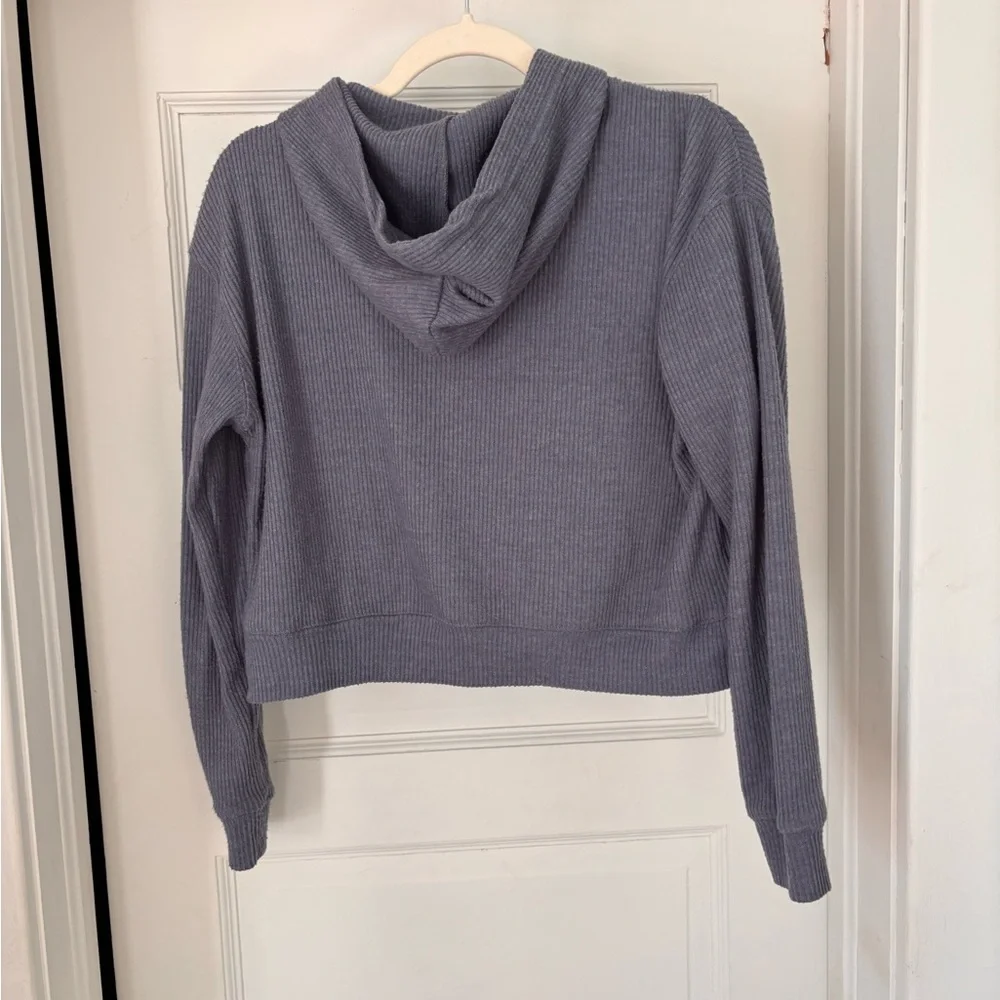 Ultra Flirt Ribbed Hoodie in Blue - Picture 3 of 3